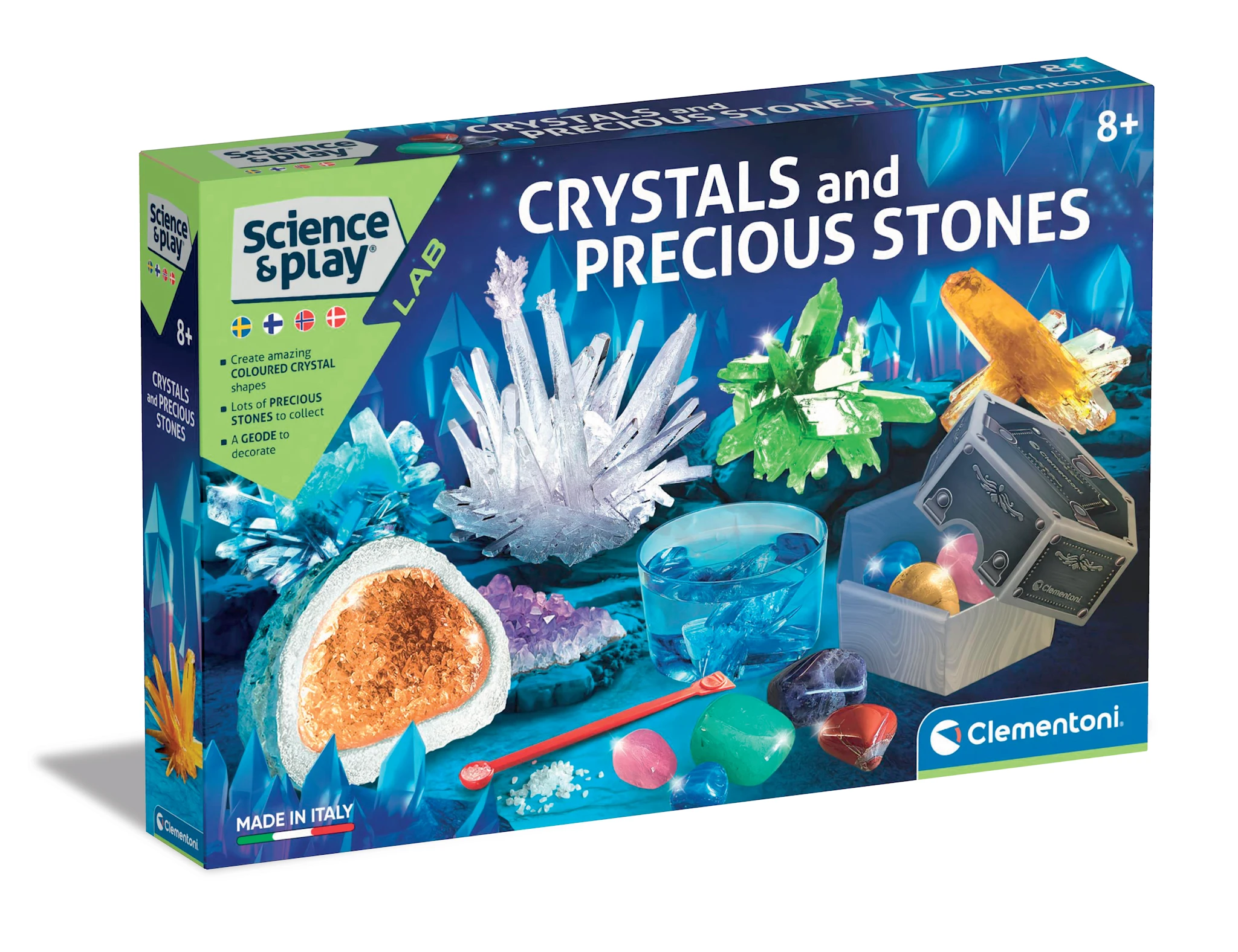 Produktbild för Giant Crystals & Precious Stones (Nordic) Clementoni