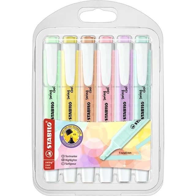Överstrykningspennor Swing Cool 6-pack STABILO