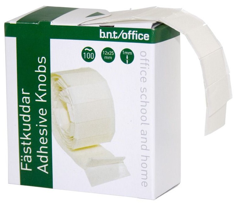 Fästkuddar Vita 25 x 12 mm 100-pack BNT Office