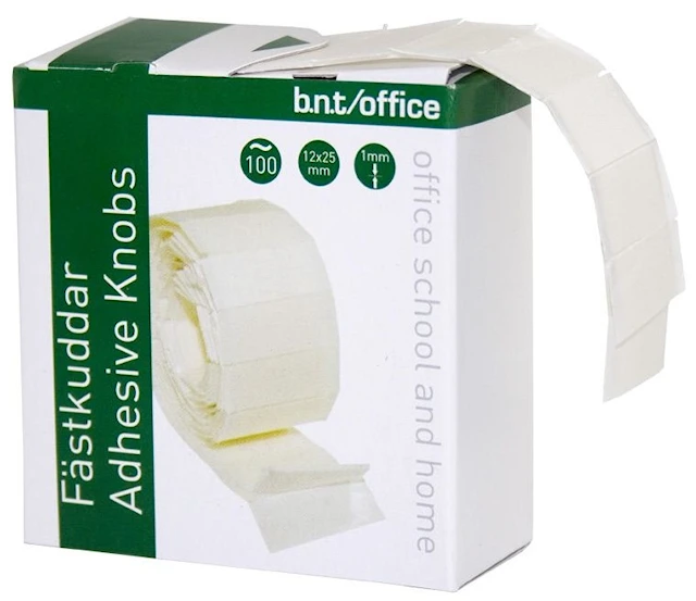 Kiinnitystyynyt valkoinen 25 x 12 mm 100 kpl BNT Office
