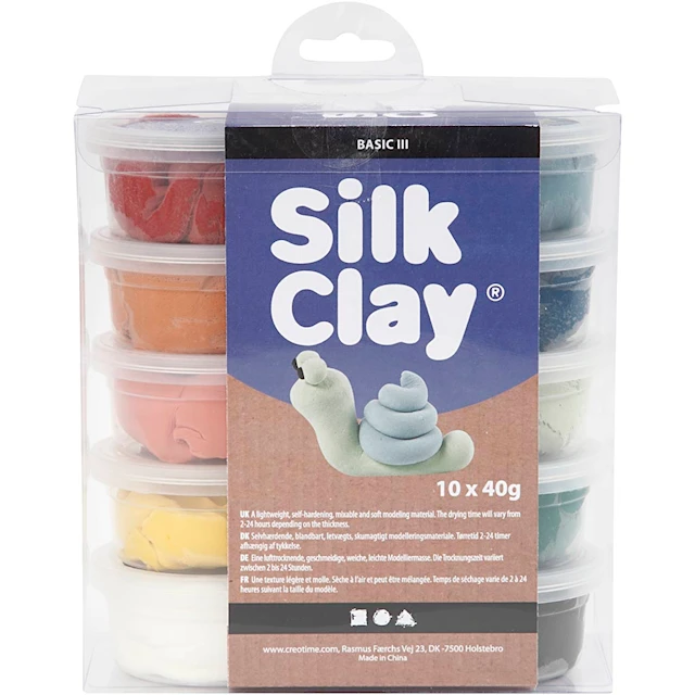 Silk Clay®, murretut värit, 10x40 g/ 1 pkt
