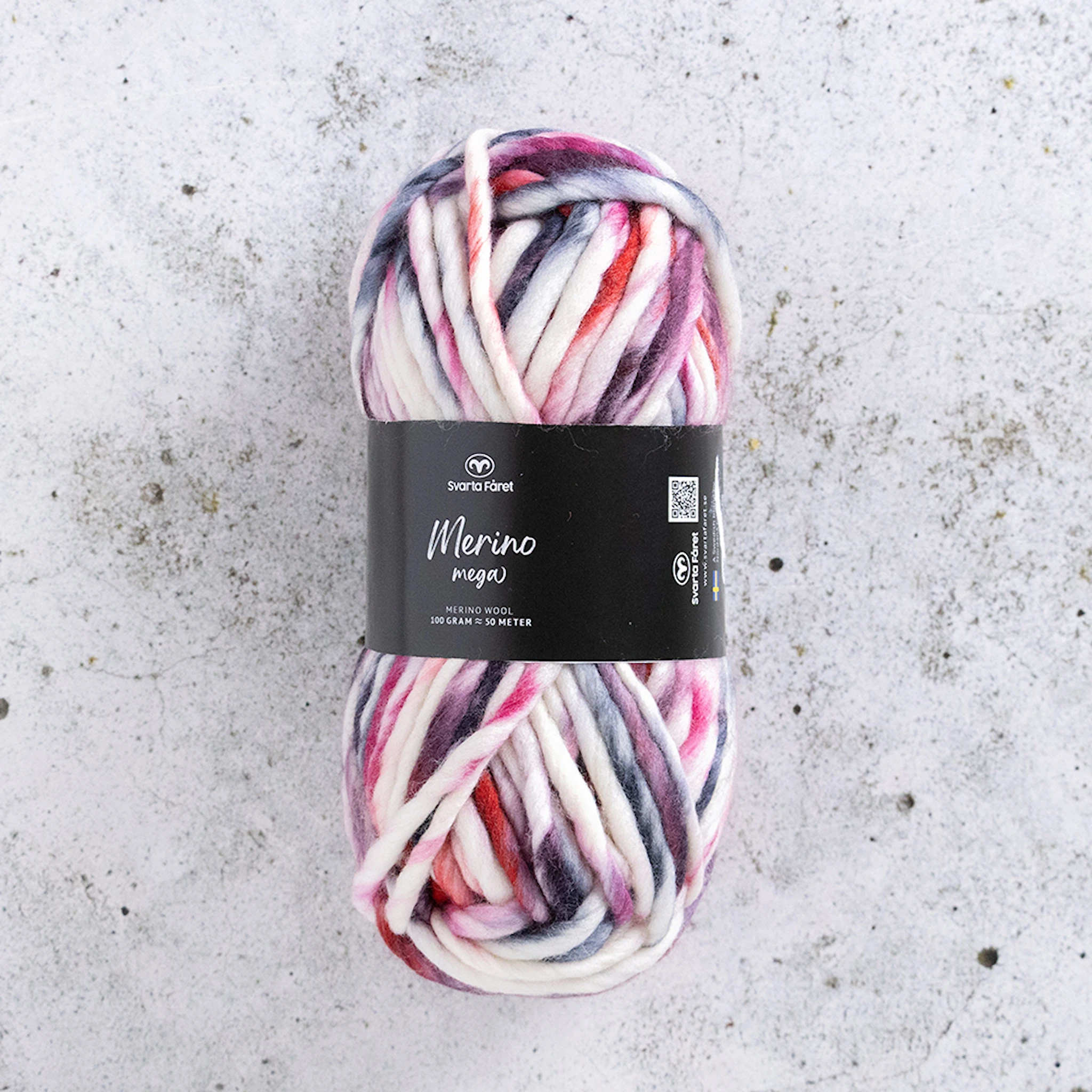 Produktbild för Merino Mega Merino garn 100 gr Svarta Fåret