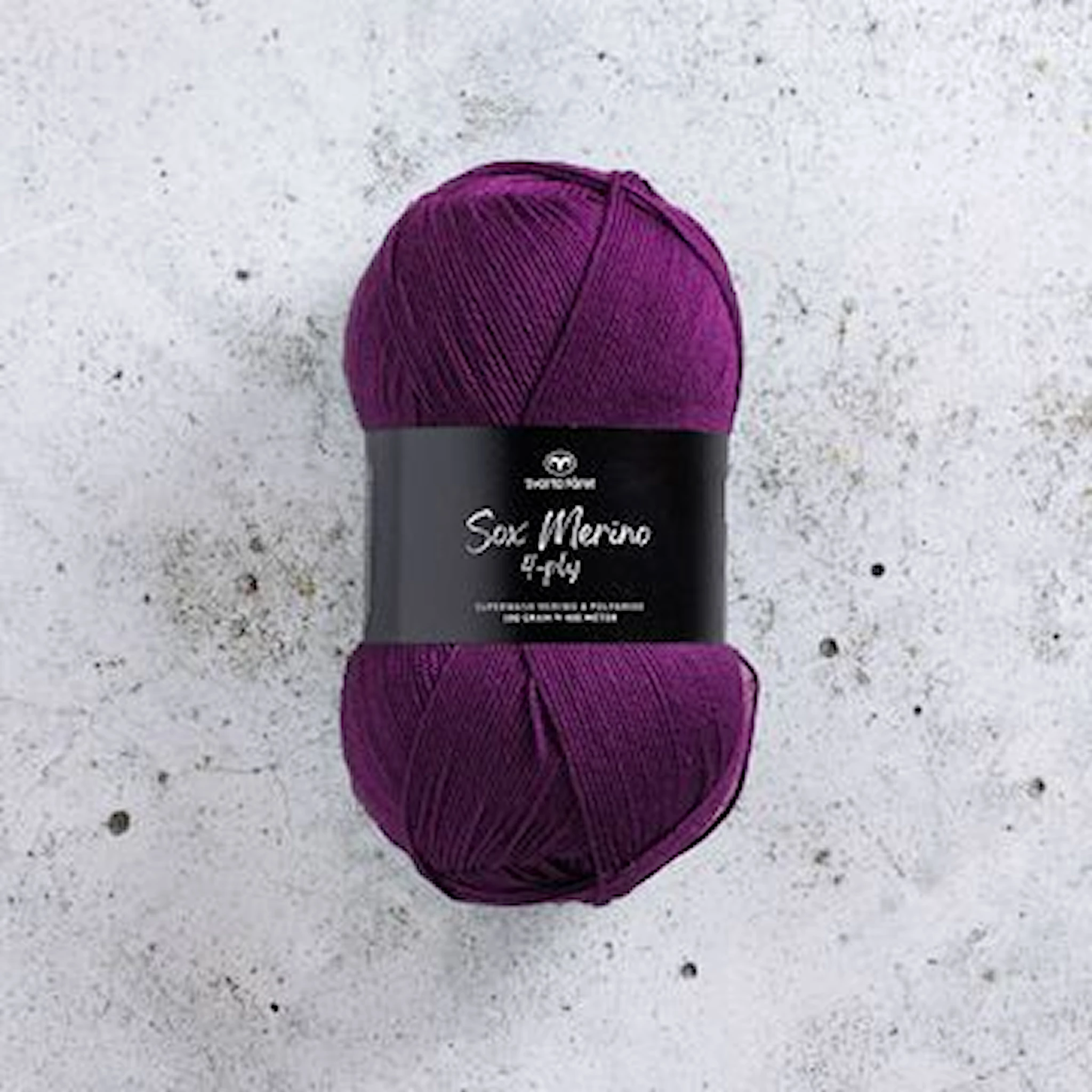 Produktbilde for Sox Merino 4-ply ullmiks100g Svarta fåret