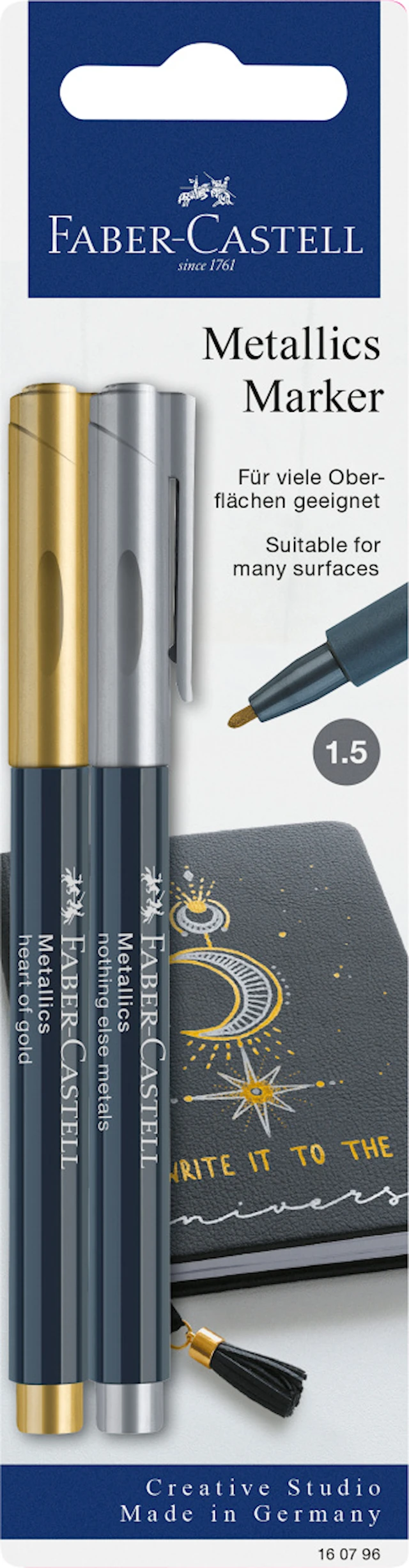 Metalliset kynät Kulta + Hopea, Faber-Castell