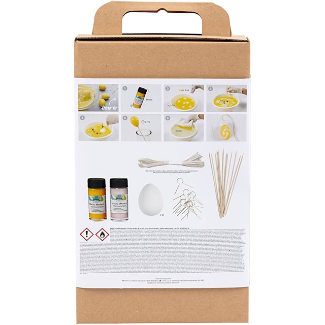 Produktbilde 4 for DIY Kit Marmorering, rosa, gul, 1 pk.