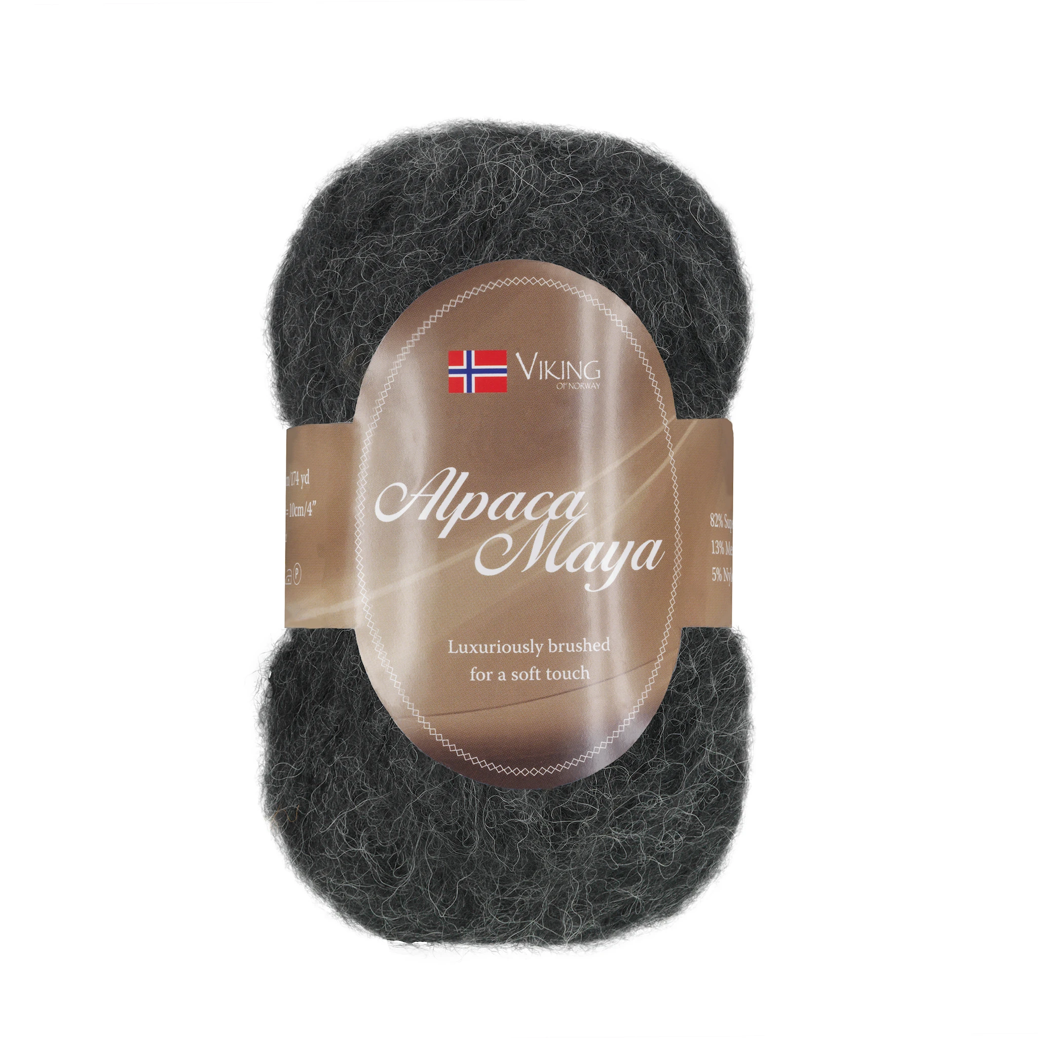 Produktbild för Alpaca Maya Garn Alpackamix 50 g Svart/koks 703 Viking Garn