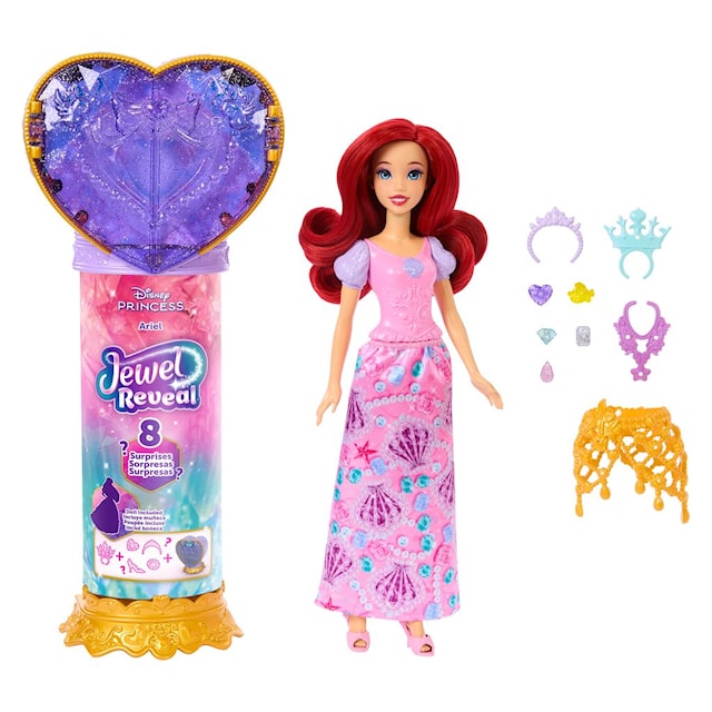 Produktbild 1 för Ariel Jewel Reveal Modedocka Disney Princess