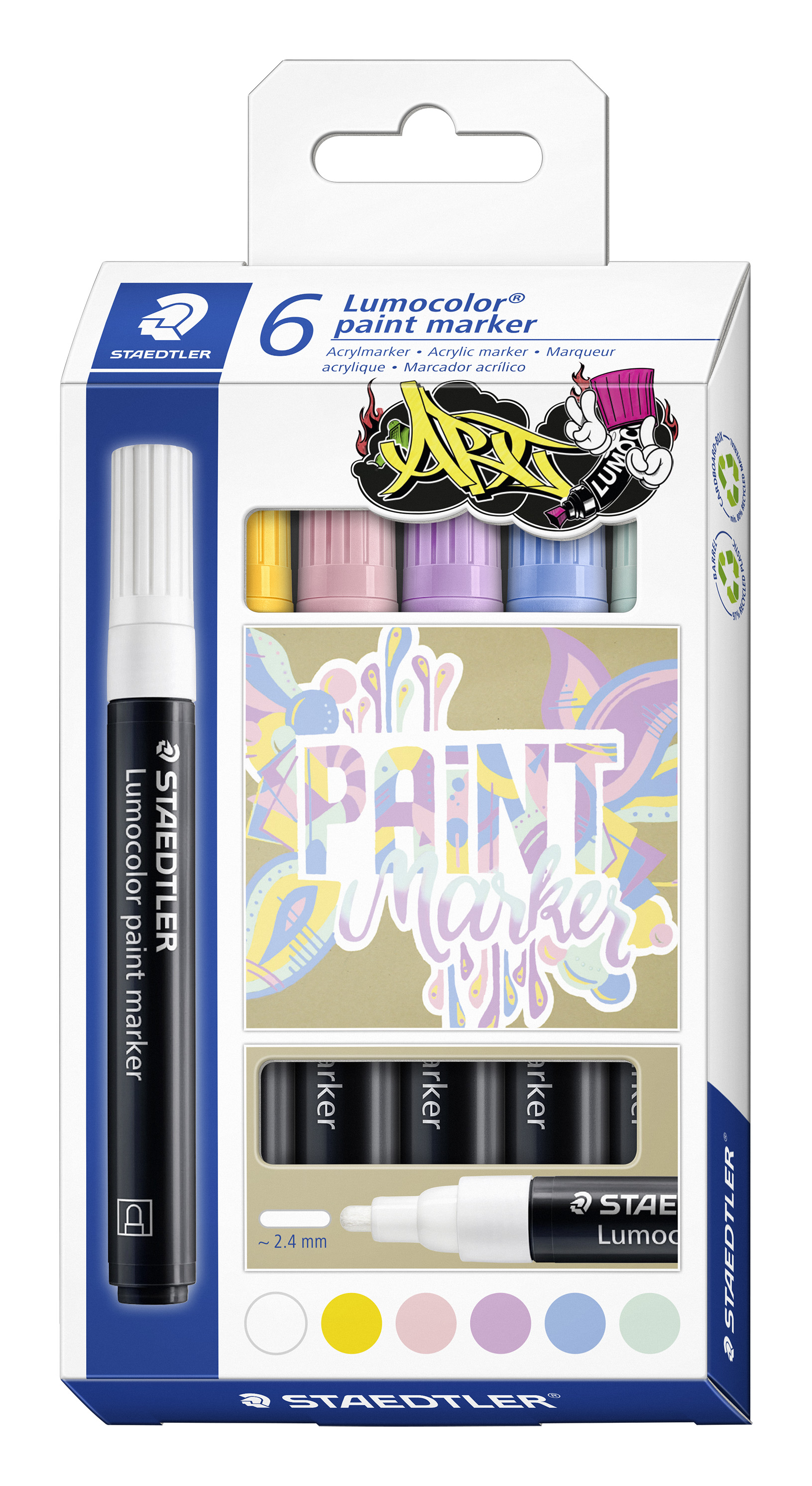 Lumocolor F&auml;rgmarkers 6-pack Staedtler