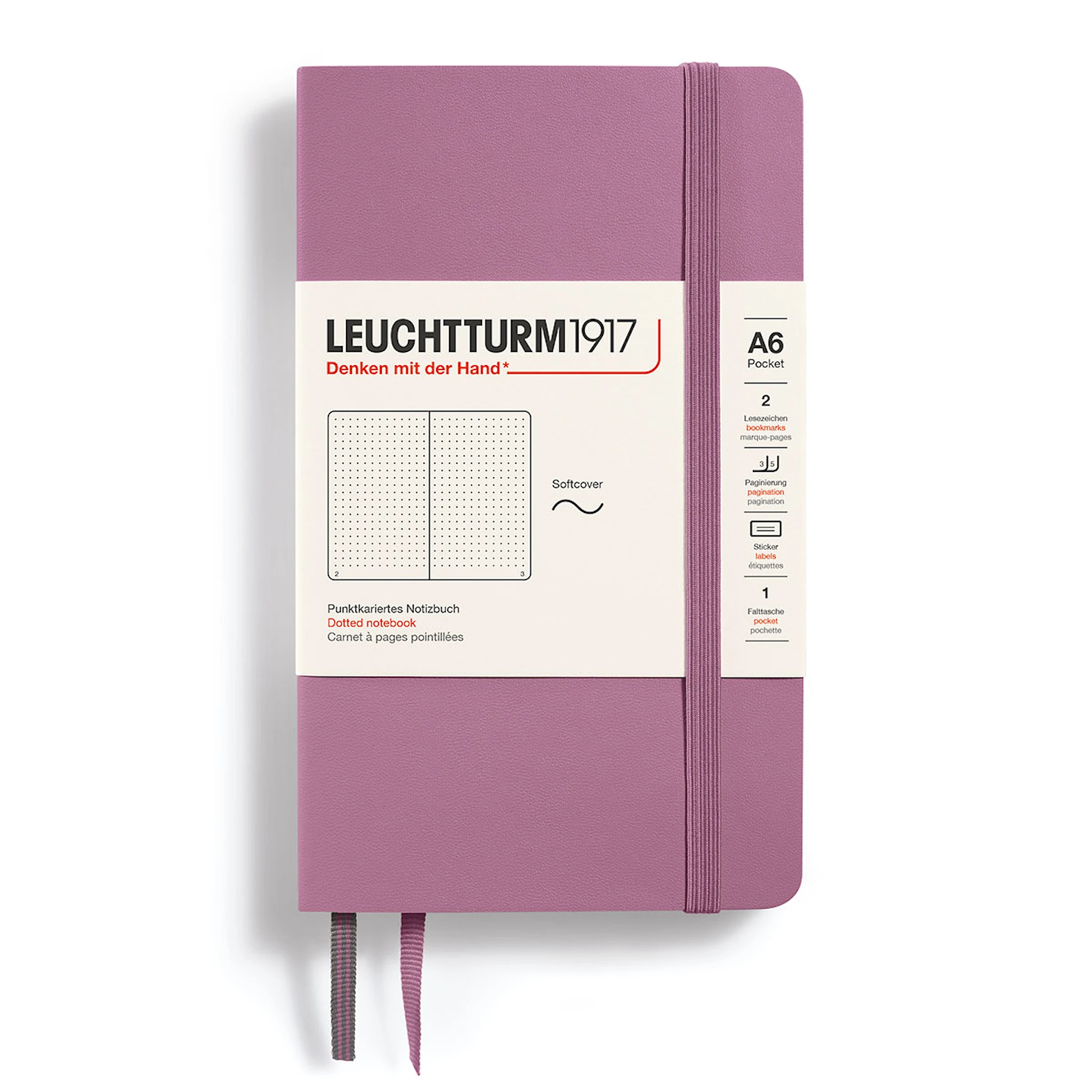 Produktbild för Anteckningsbok A6 Soft Prickad Dusty Rose Leuchtturm 1917