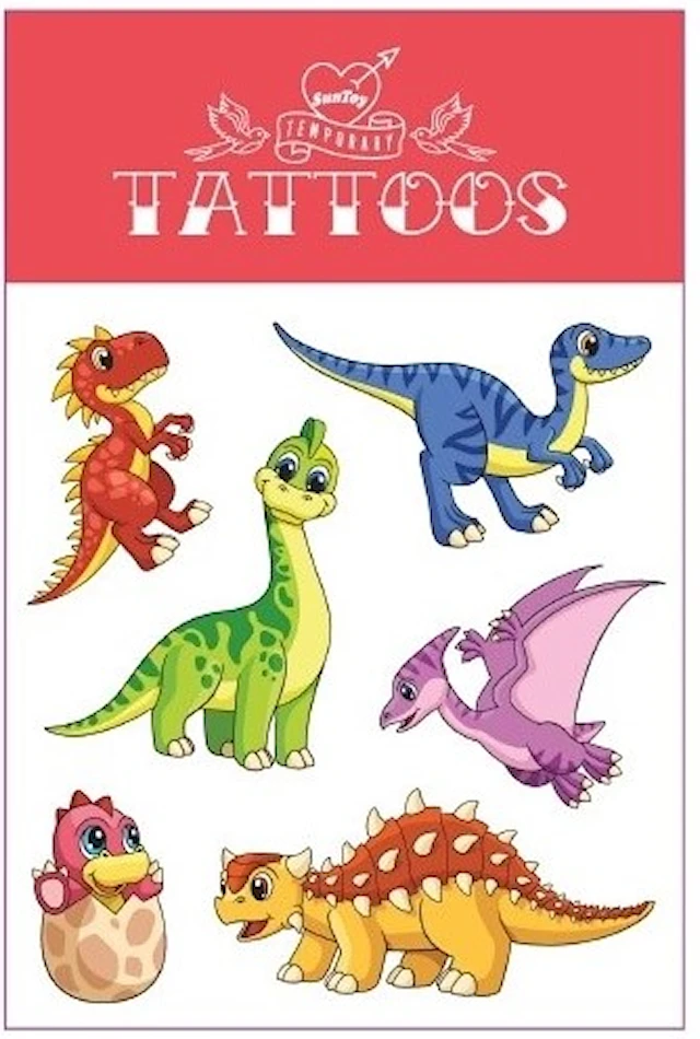 Tatueringar Dinosaurier 4 olika ark