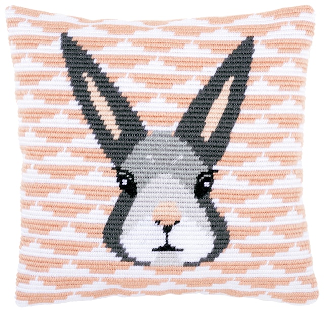Tuotekuva 1 - Kirjontapakkaus, tyynynpäällinen, vino pitkäpisto Yvonne 40 x 40 cm Vervaco