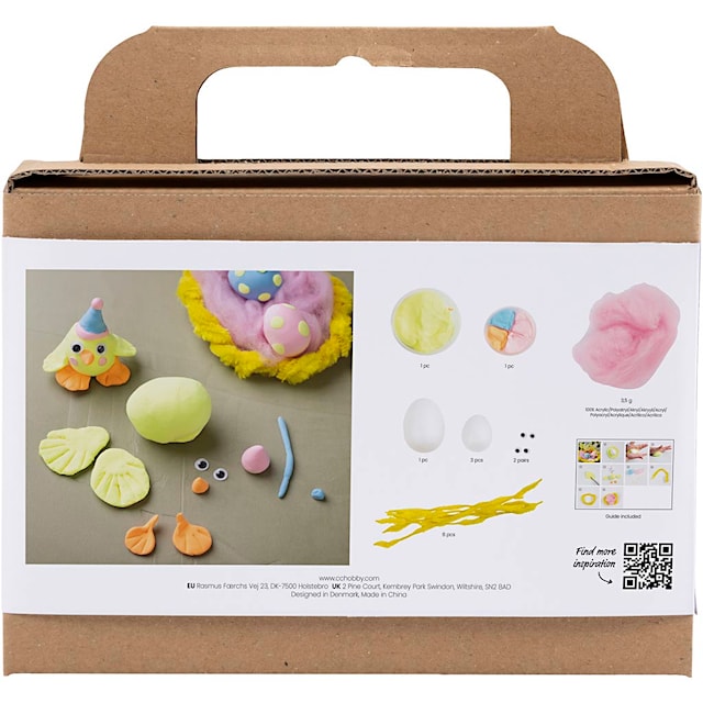 Produktbilde 2 for Mini DIY Kit Modellering, Påskefamilie, lys blå, orange, pastellpink, lys gul, 1 pk.