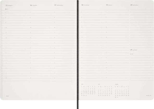 Tuotekuva 4 - Kalenteri 2026 Essential Planner Weekly Vertical XXL Musta Moleskine