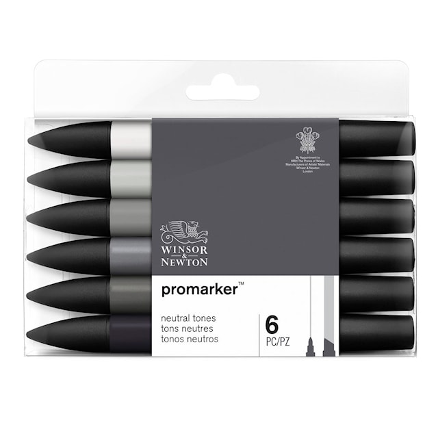 Produktbilde 3 for Markørpenn ProMarker 6 Sett Neutral tones Winsor & Newton