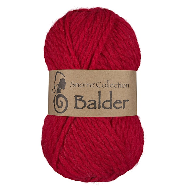 Balder yksivärinen villa 50gr Punainen  850, Viking Snorre