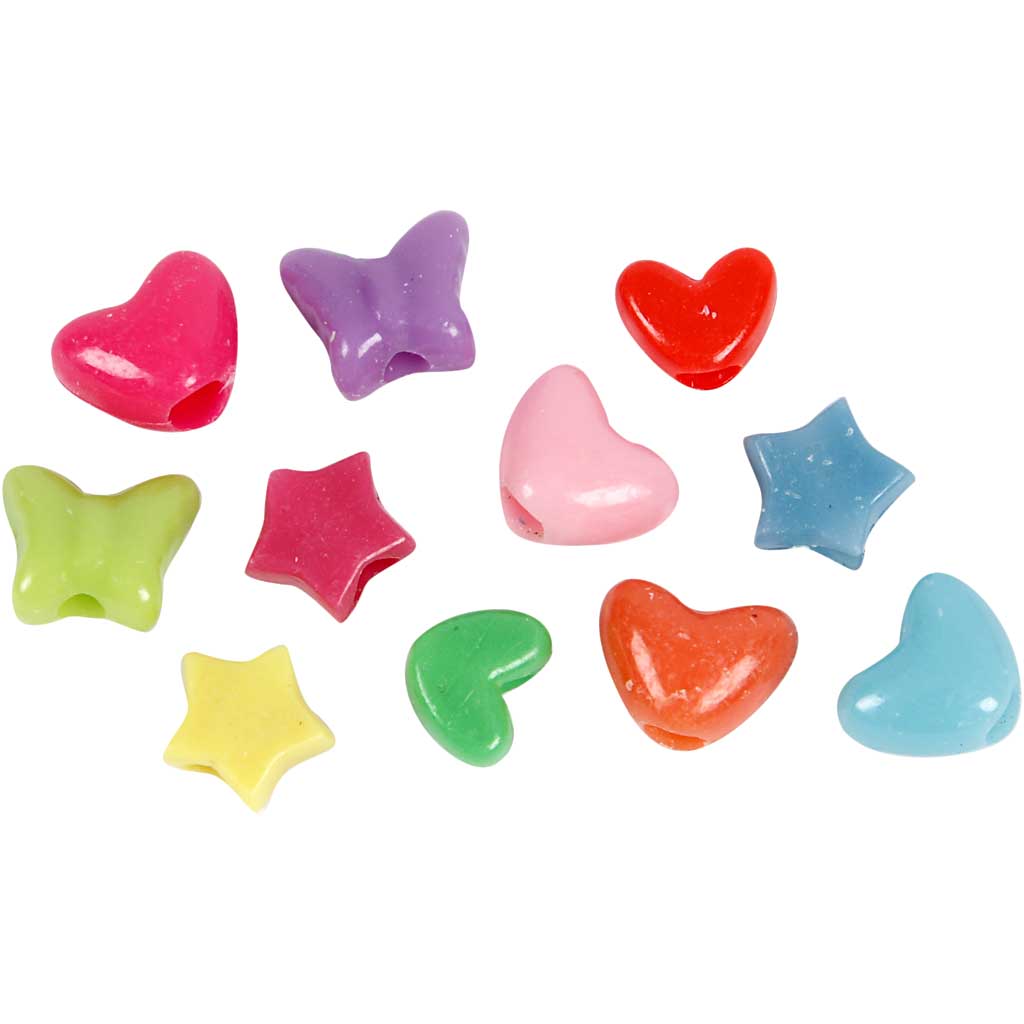 Plastpärlor Figurmix dia 10 mm 125 ml