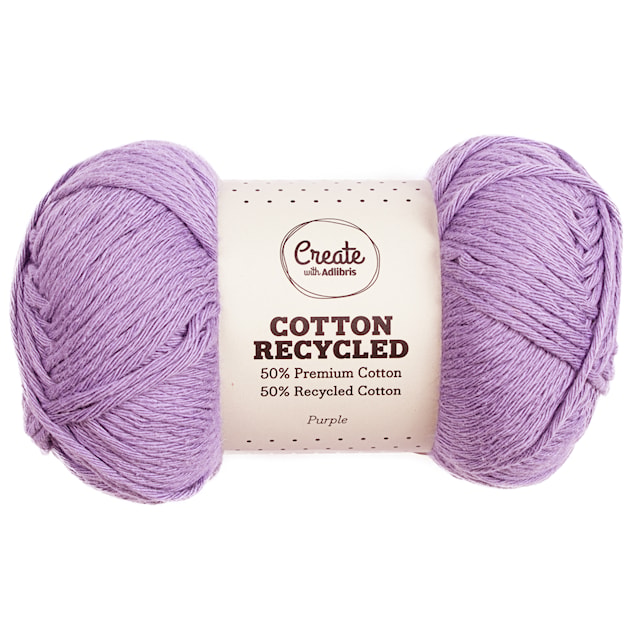 Cotton 8/9 Garn 100g Recycled Purple A128 Adlibris
