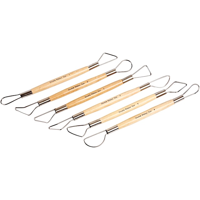 Tuotekuva 2 - Silmukkatyökalut savelle, pyöreäreunaiset, Pit. 20 cm, 6 kpl/ 1 pkt