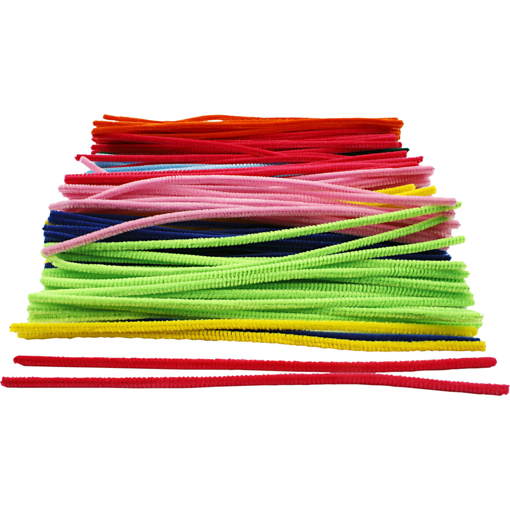 Piprensare 30 cm 6mm mixade färger 200-pack