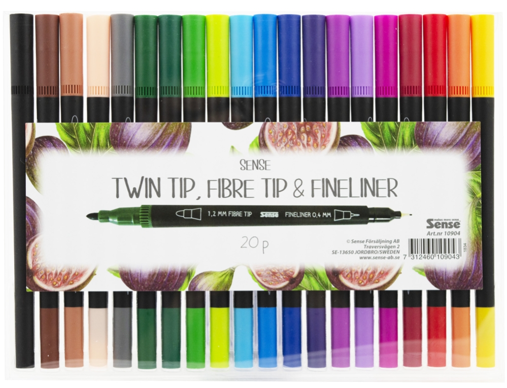 Fineliner Dubbelspets 20-p Sense