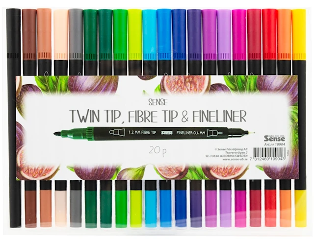 Fineliner Dubbelspets 20-p Sense