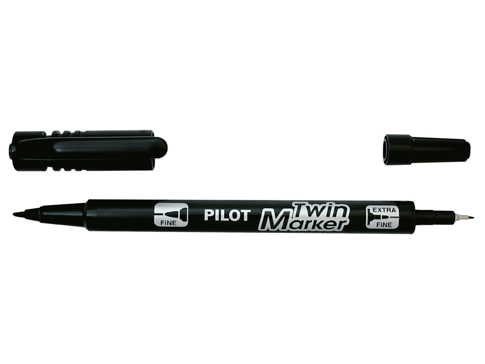 Märkpenna Twin Marker 0,8, Svart, Pilot
