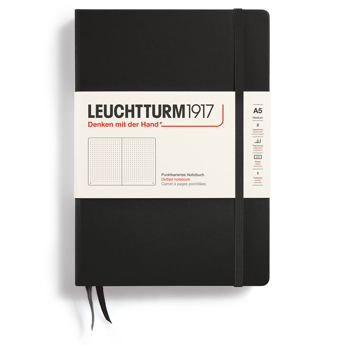 Anteckningsbok A5 Hard Prickad Black Leuchtturm1917
