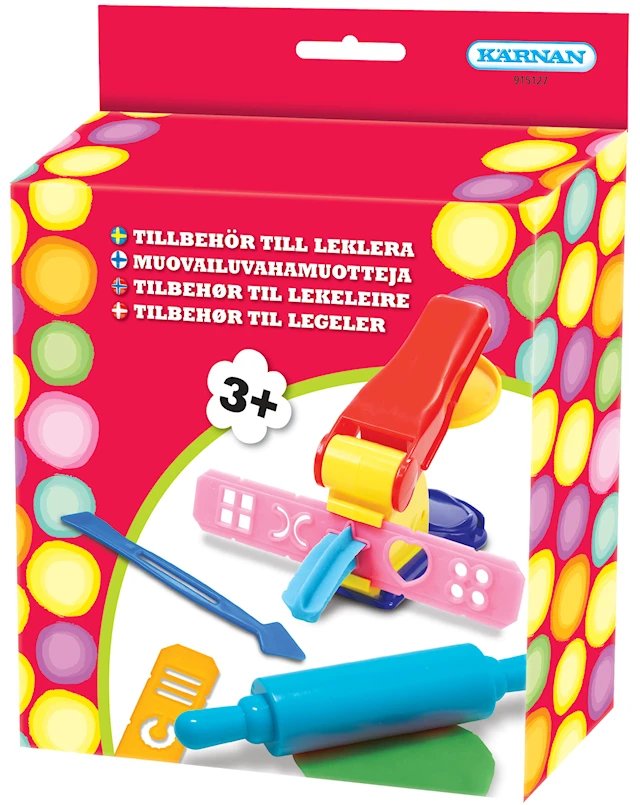 Leikkimassakirja tarvikkeiden kanssa Kärnan