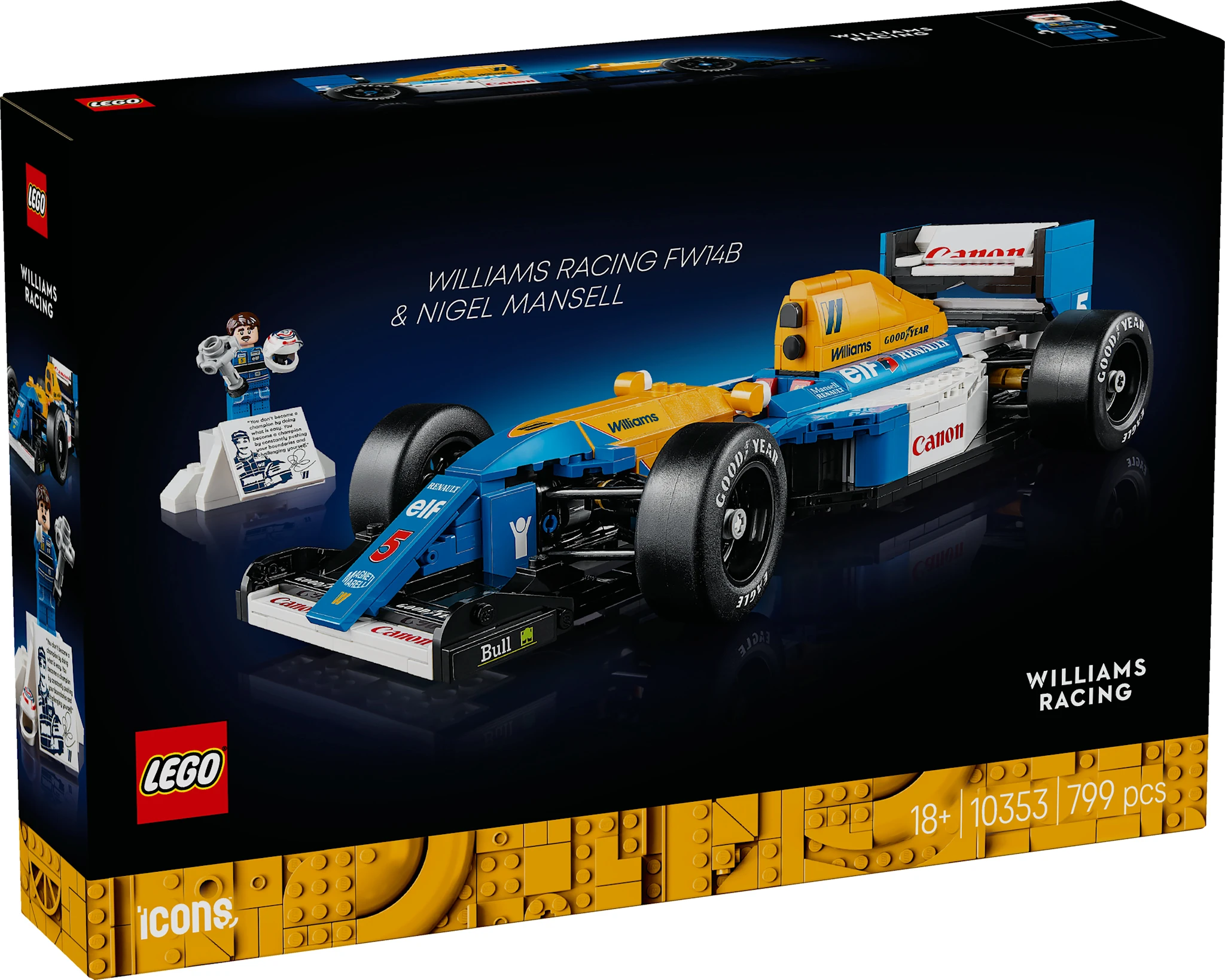 Tuotekuva ille Williams Racing FW14B ja Nigel Mansell LEGO® Icons (10353)