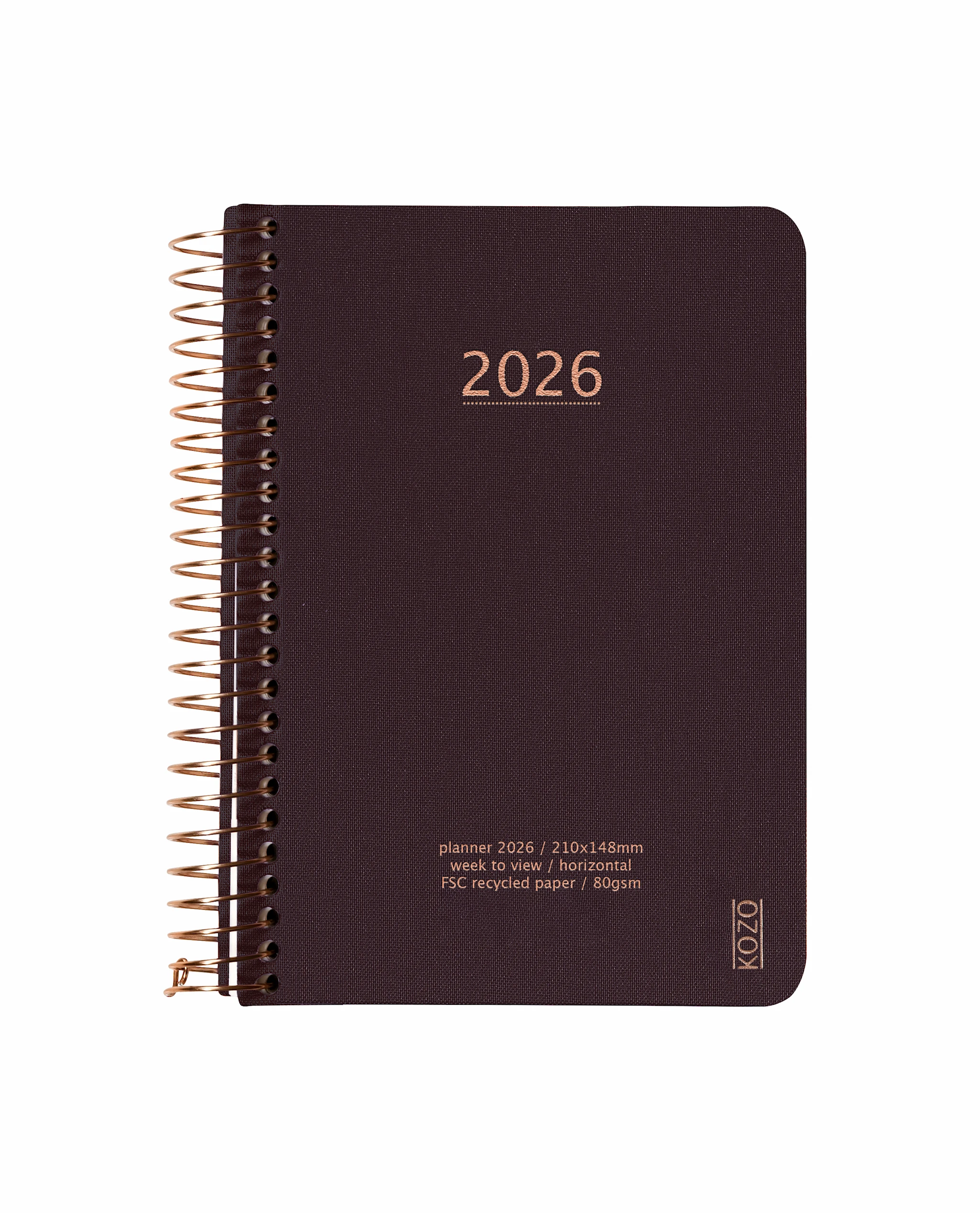 Produktbild för Kalender A6 2026 Vecka Per Uppslag Coffee KOZO