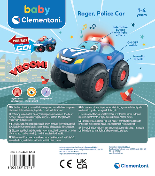 Tuotekuva 3 - Stunt Wheels Poliisi Palautuva Auto Clementoni