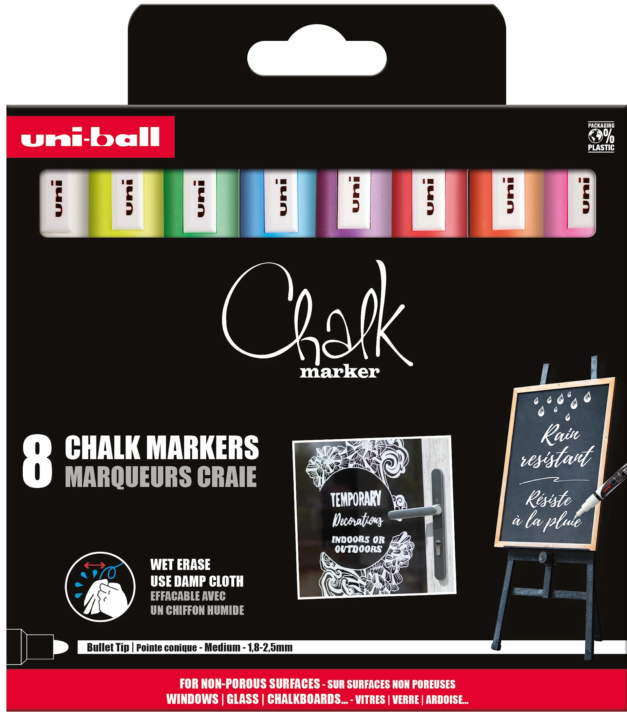 Produktbilde for Merkepenn Chalk Marker PWE-5M 8-pakning Posca