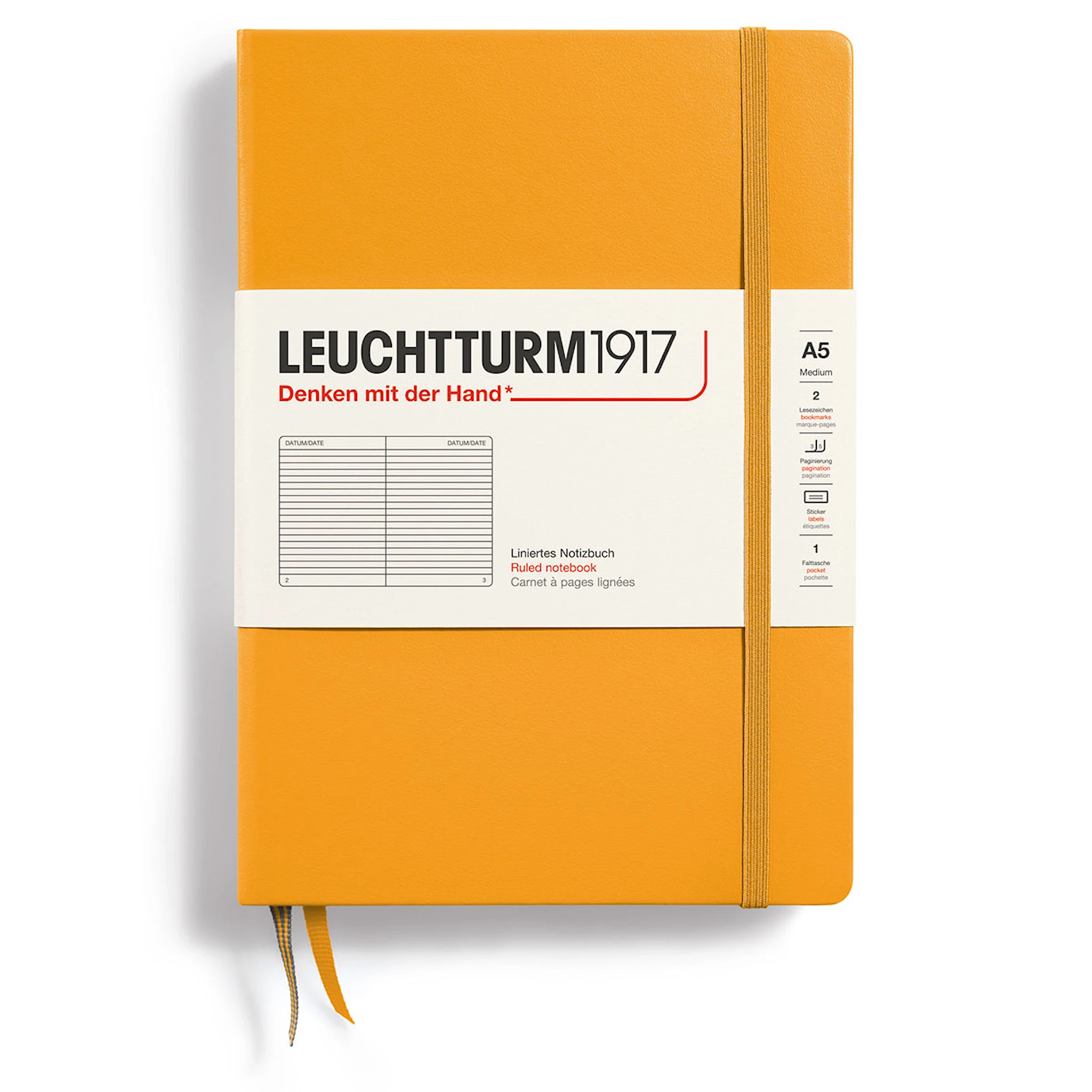 Produktbild för Anteckningsbok A5 Hard Linjerad Rising Sun Leuchtturm1917