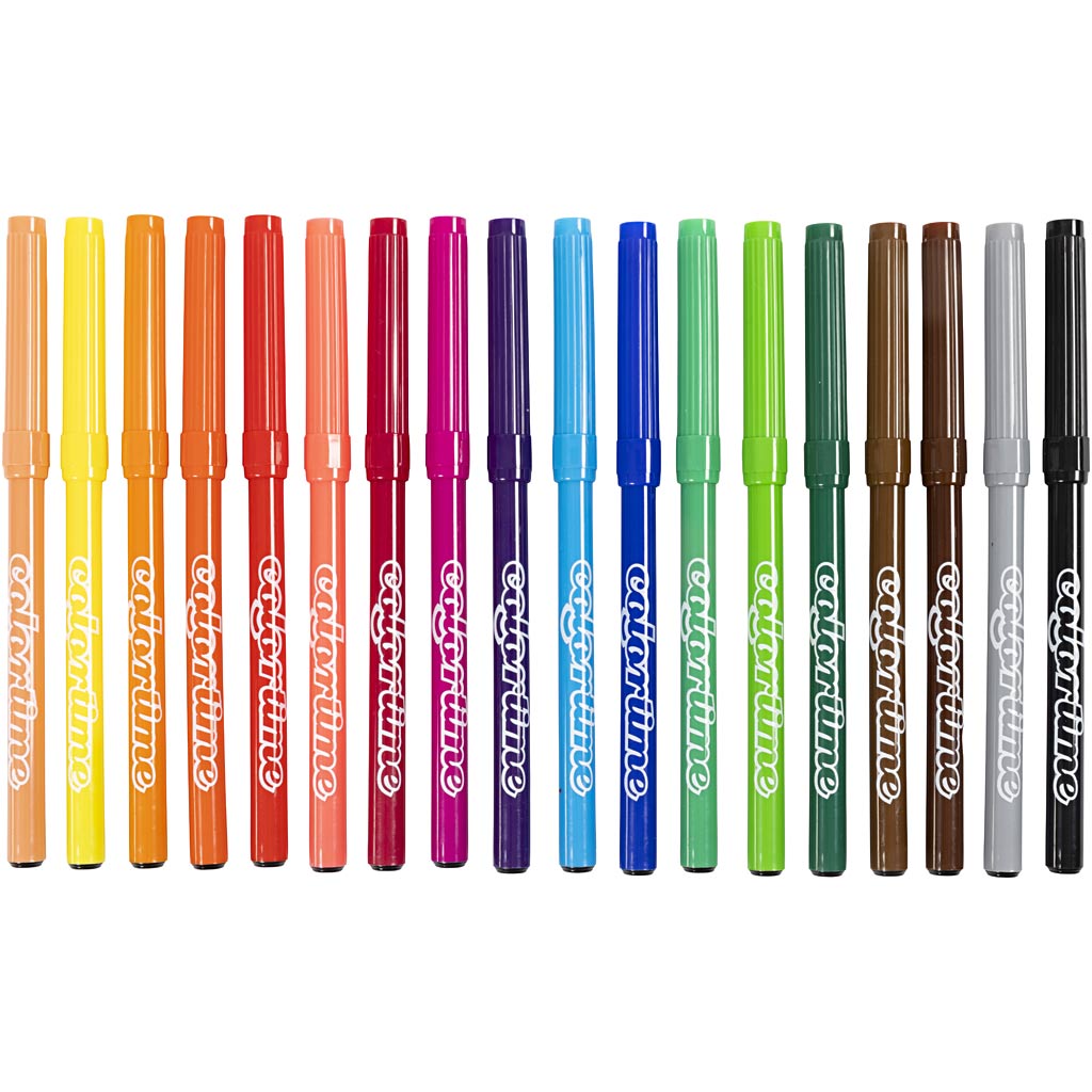 Tuschpennor Barn 2 mm 18-pack