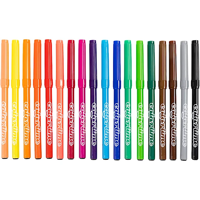 Colortime-tussit, paksuus 2 mm, värilajitelma, 18 kpl/ 1 pkt