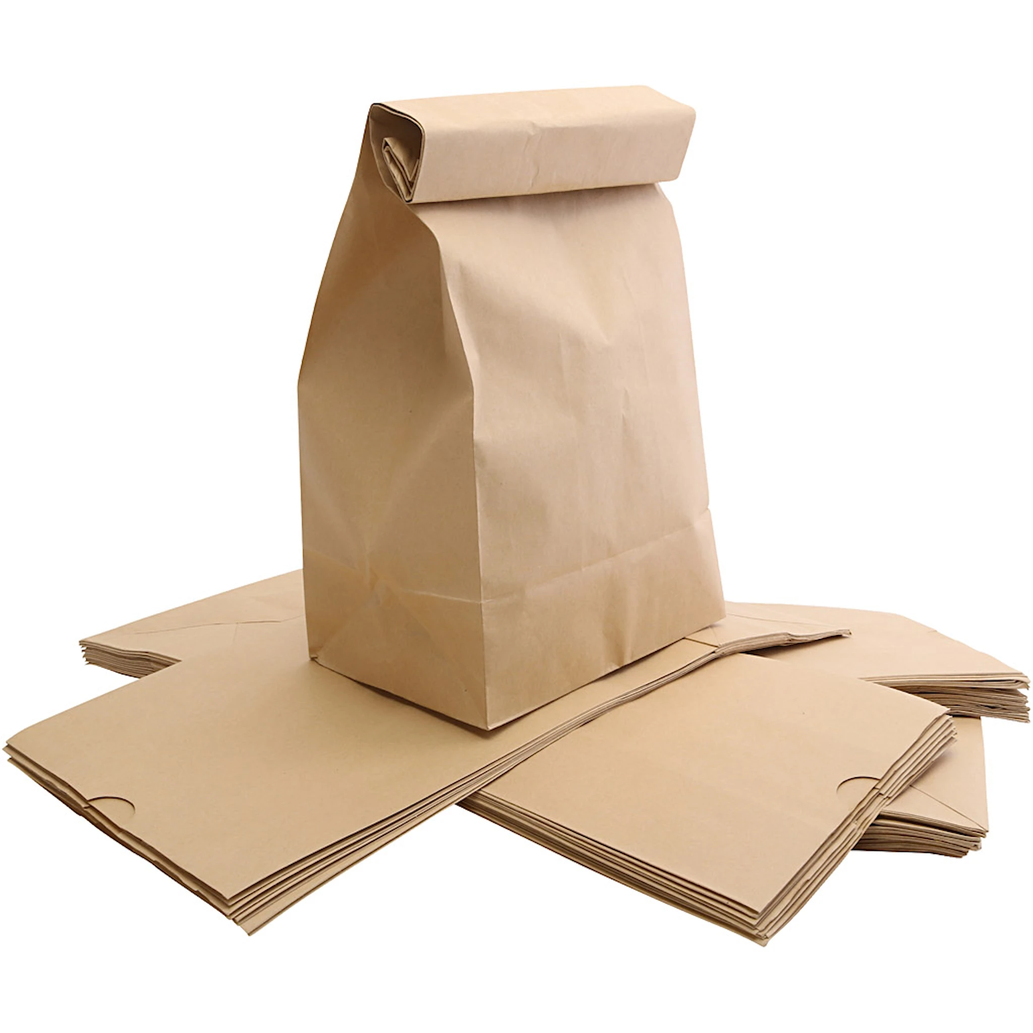 Produktbild för Papperspåsar naturfärgade höjd 43 cm 15x25 cm 50-pack