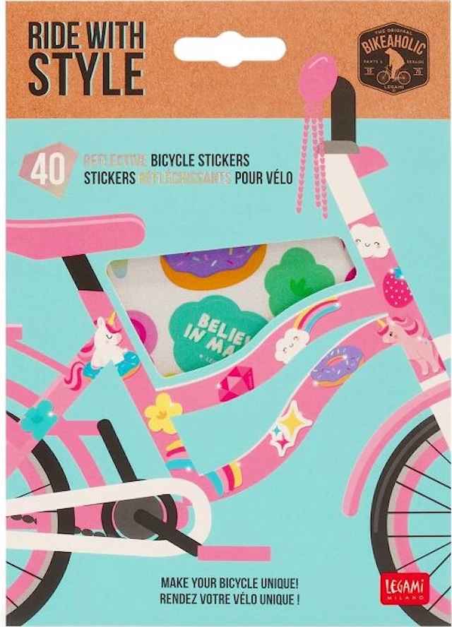 Reflexklistermärken Unicorn för cykel 40-pack Legami