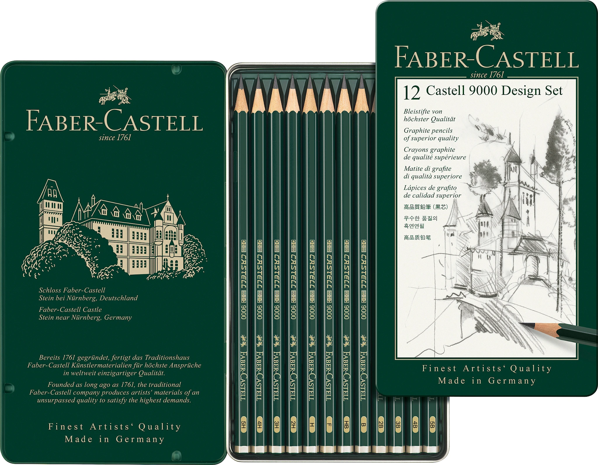 Produktbilde for Castell 9000 Blyant Sett/5B-5H Faber-Castell