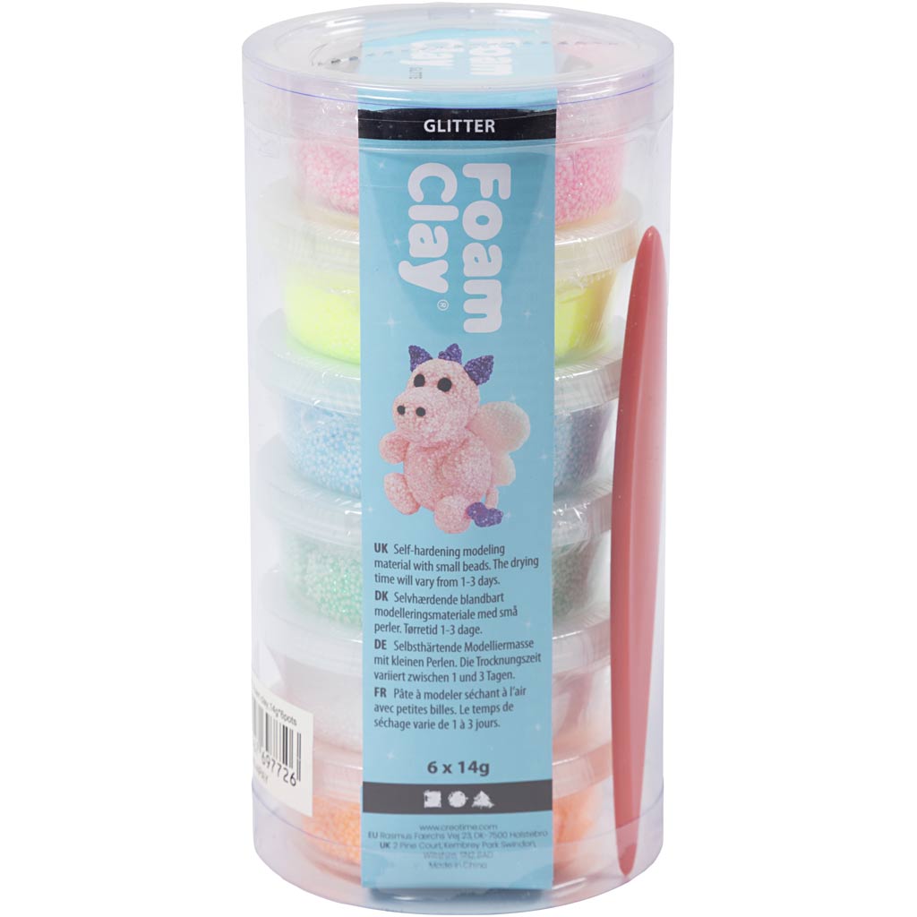Foam Clay Glitter Modellera Mix 6x14 g