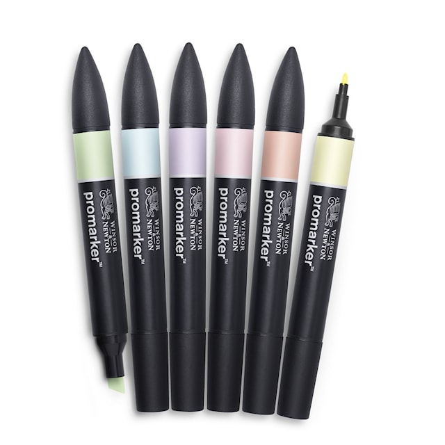 Tuotekuva 1 - Graafinen Merkki ProMarker Setti 6 Pastel tones Winsor & Newton