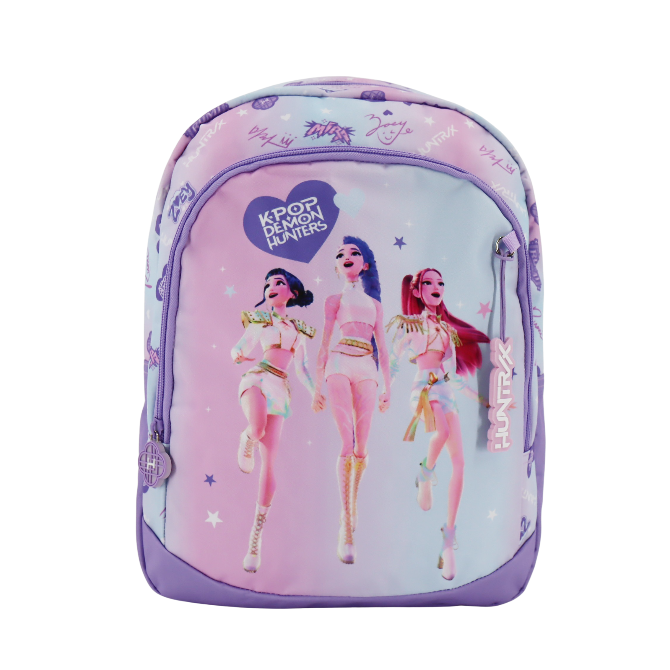 Violetti reppu kahdella lokerolla 38 x 28 x 16 cm Kpop Demon Hunters