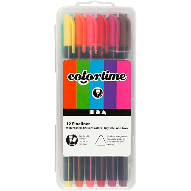 Produktbild 2 för Fineliner Tuschpennor 0,6-0,7 mm 12-pack