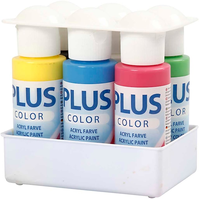 Produktbild 2 för Hobbyfärg Primärfärger 6x60 ml Plus Color