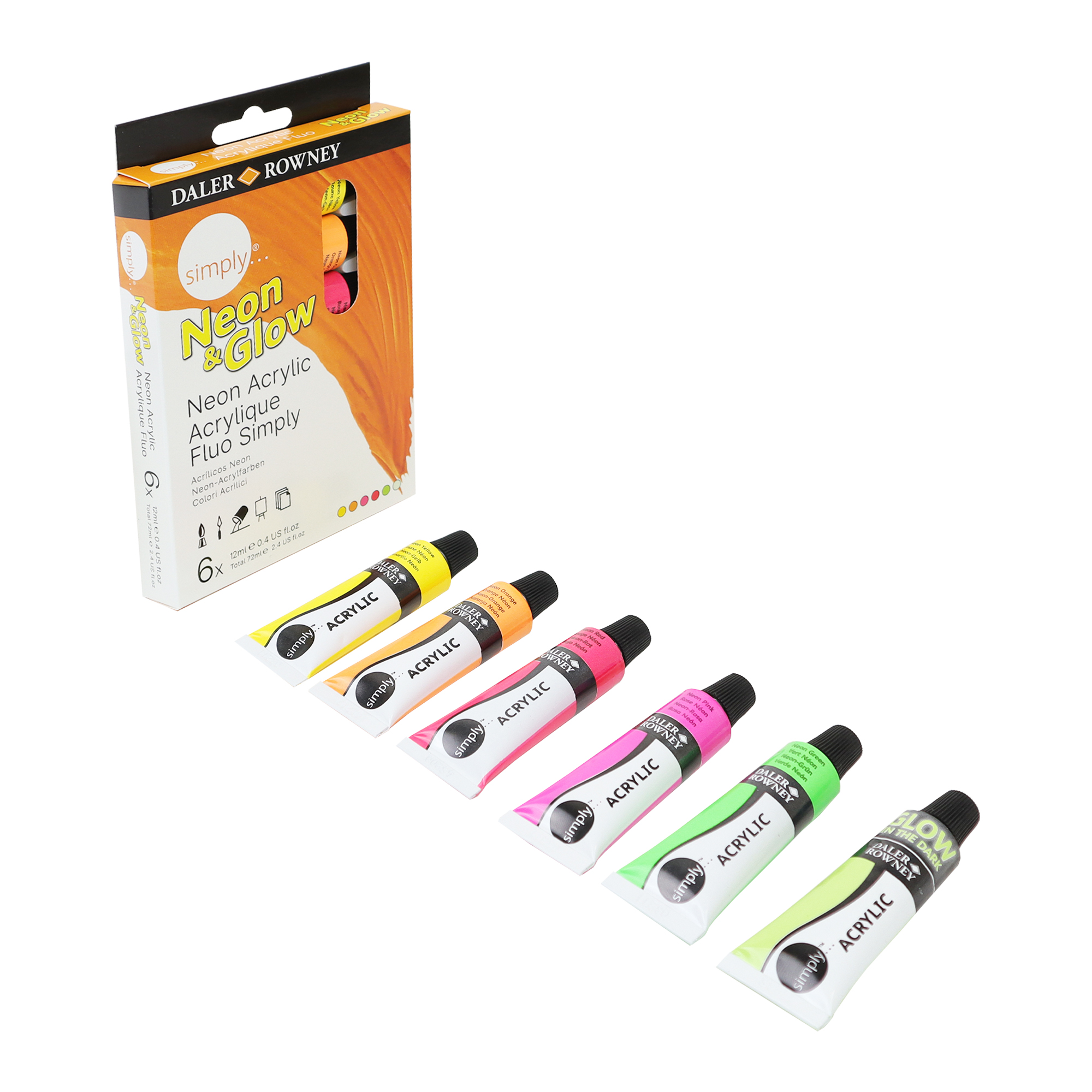 Acrylic Paint Neon Colors Set 6x12 ml Daler-Rowney