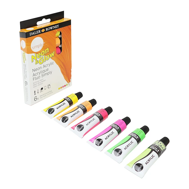 Akrylfärg Neonfärger 6x12 ml Daler-Rowney