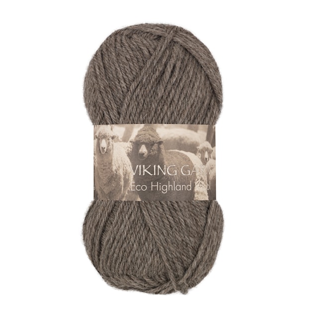 Highland Eco Wool Garn 50 g Grå 215 Viking Garn