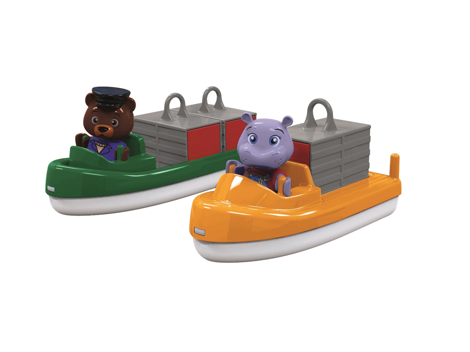 Container- och Transportbåt med Figurer AquaPlay