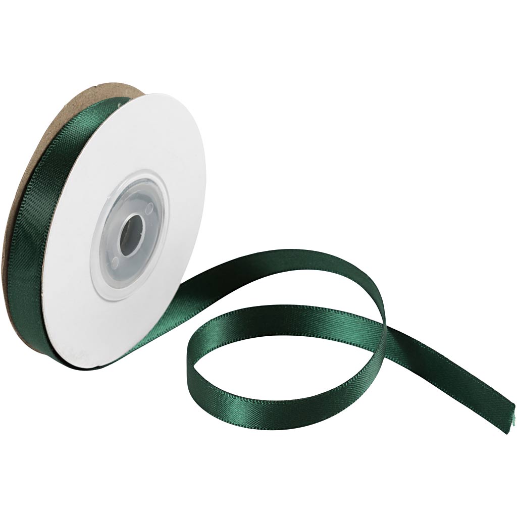 Satinband Grön Bredd 10mm x 10m/1 rulle