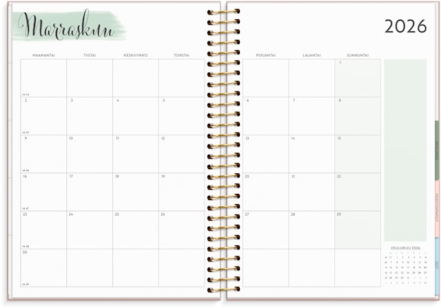 Produktbild 3 för Kalenteri 2026 Life Organizer C5 (163x229 mm) Burde