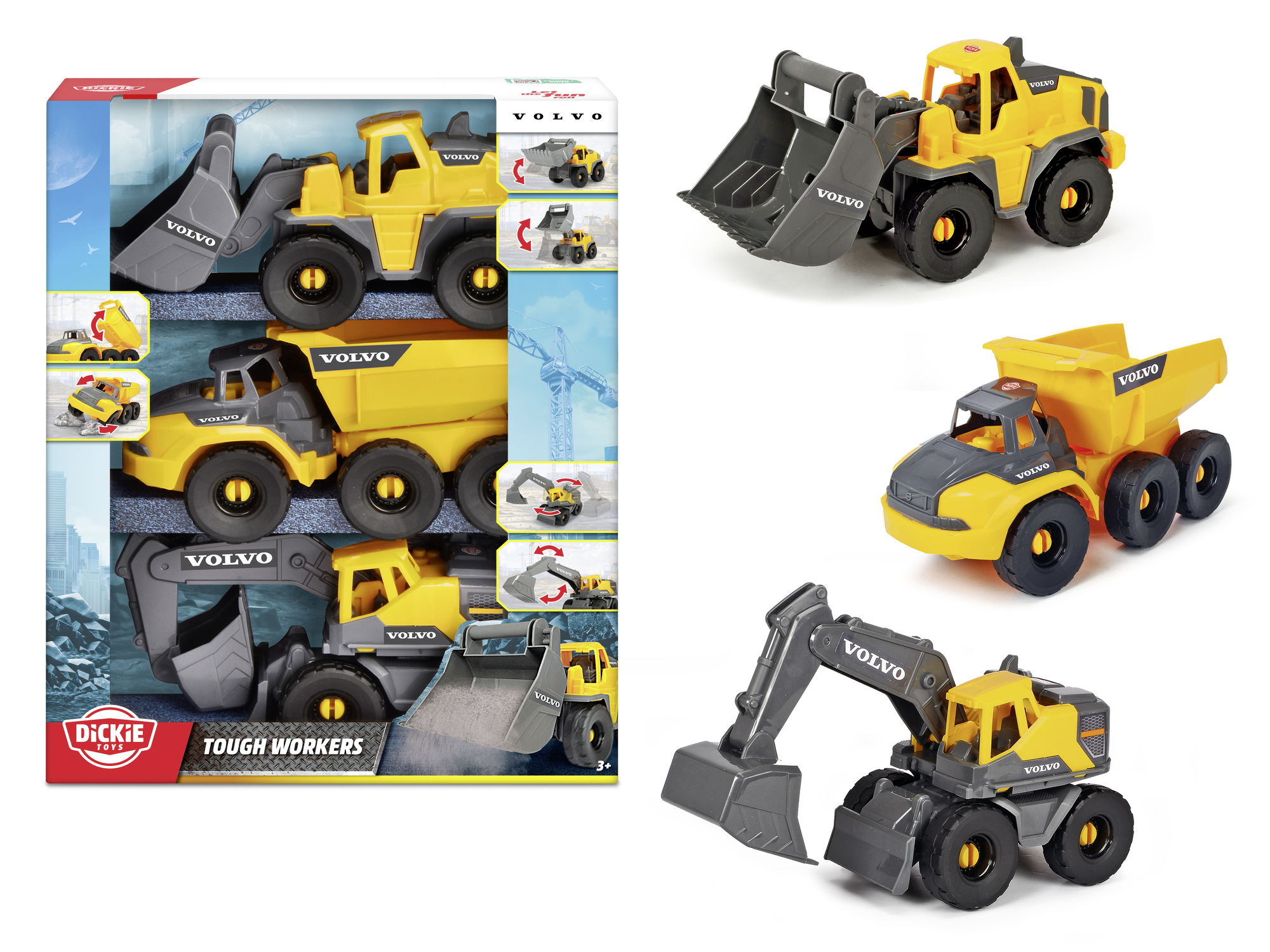 Dickie Toys 3-Pack Volvo Anläggningsfordon